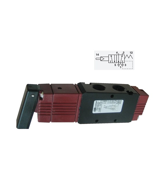 Zawór 5/2 Aircomp G-1/4 sterowanie dźwignią