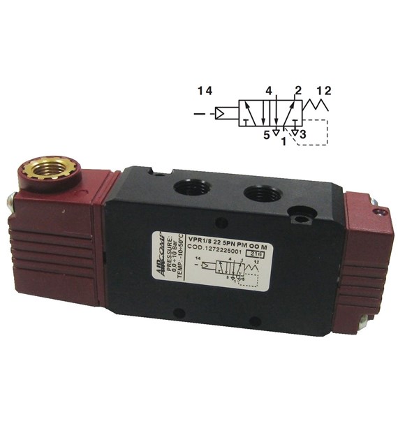 Zawór 5/2 Aircomp G-1/4, sterowanie powietrzne