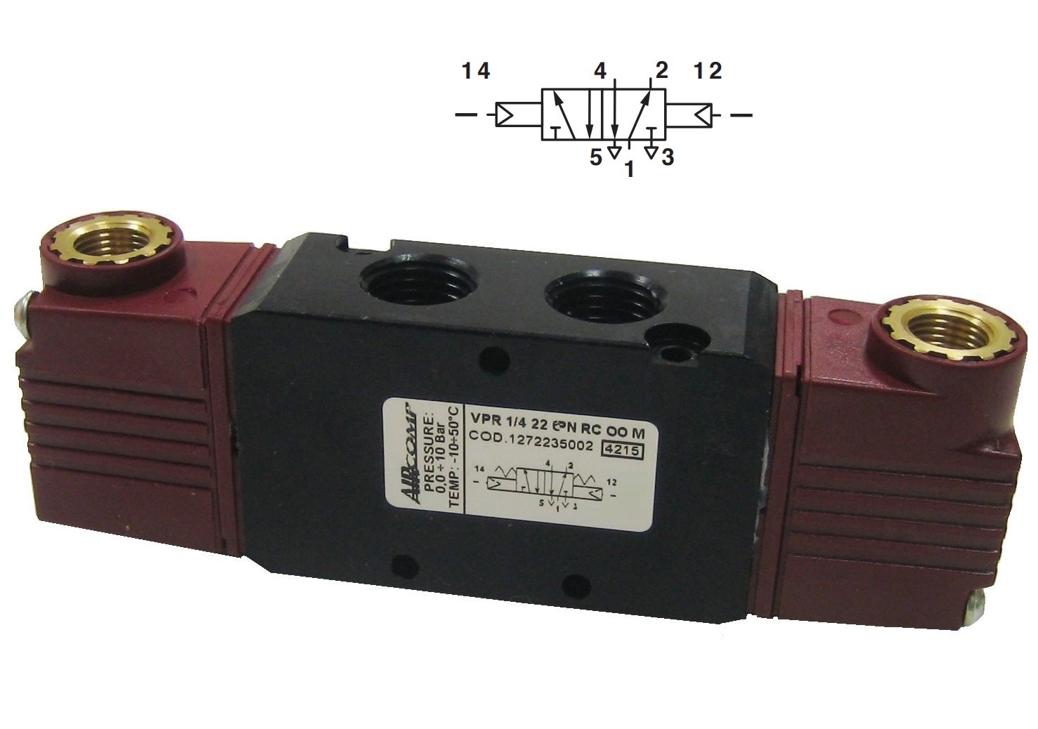 Zawór 5/2 Aircomp G-1/4, sterowanie powietrzne