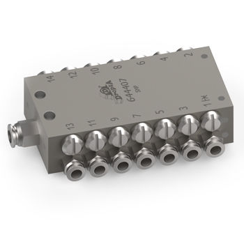 Rozdzielacz SMP- 8 wyjść; 0,2 cm3/cykl, AISI 304
