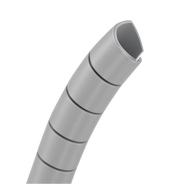 Osłona spiralna z PP, szara 25mb,  EN45545-2