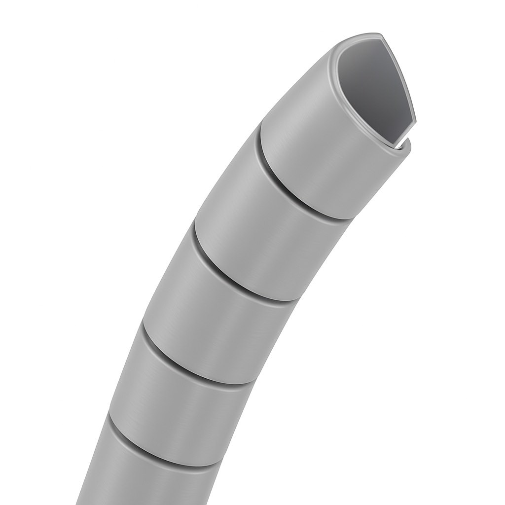 Osłona spiralna z PP, szara 25mb,  EN45545-2