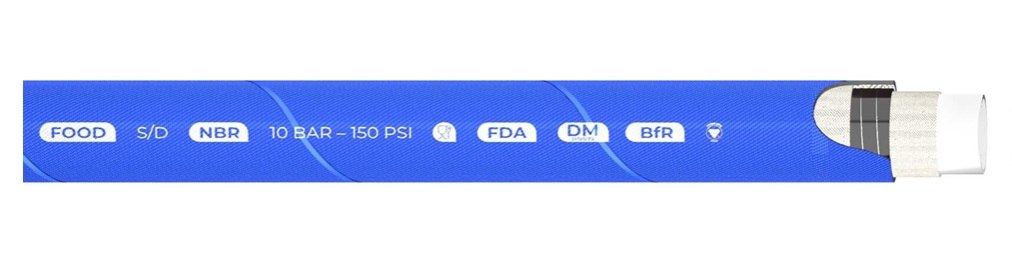 Wąż FOOD 10 SD, DN60, 10 bar, T=90°C, rolka 20 mb