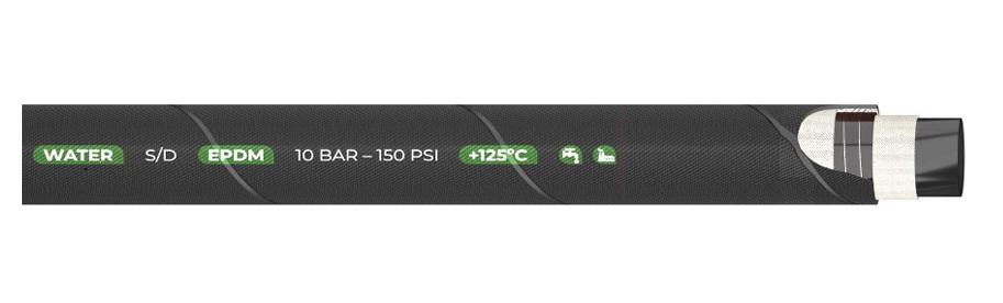 Wąż Water SD, DN38, 10bar, T=125°C, rolka 20mb